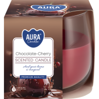 Ароматична свічка у прозорому склі sn71-104 «Шоколад-Вишня» Aura