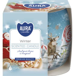 Ароматична свічка у скляній банці з принтом sn71s-01 «Зима» Aura